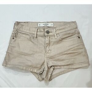 Abercrombie & Fitch Gold Metallic Festival Boho Short High Rise Stretch SZ 00